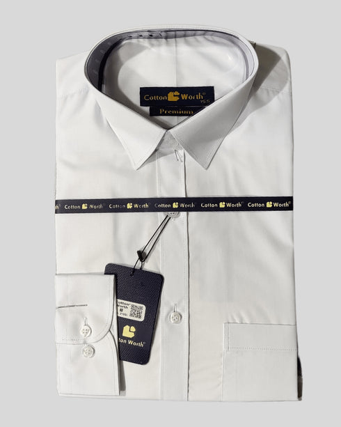 Pure White Premium Formal Shirt